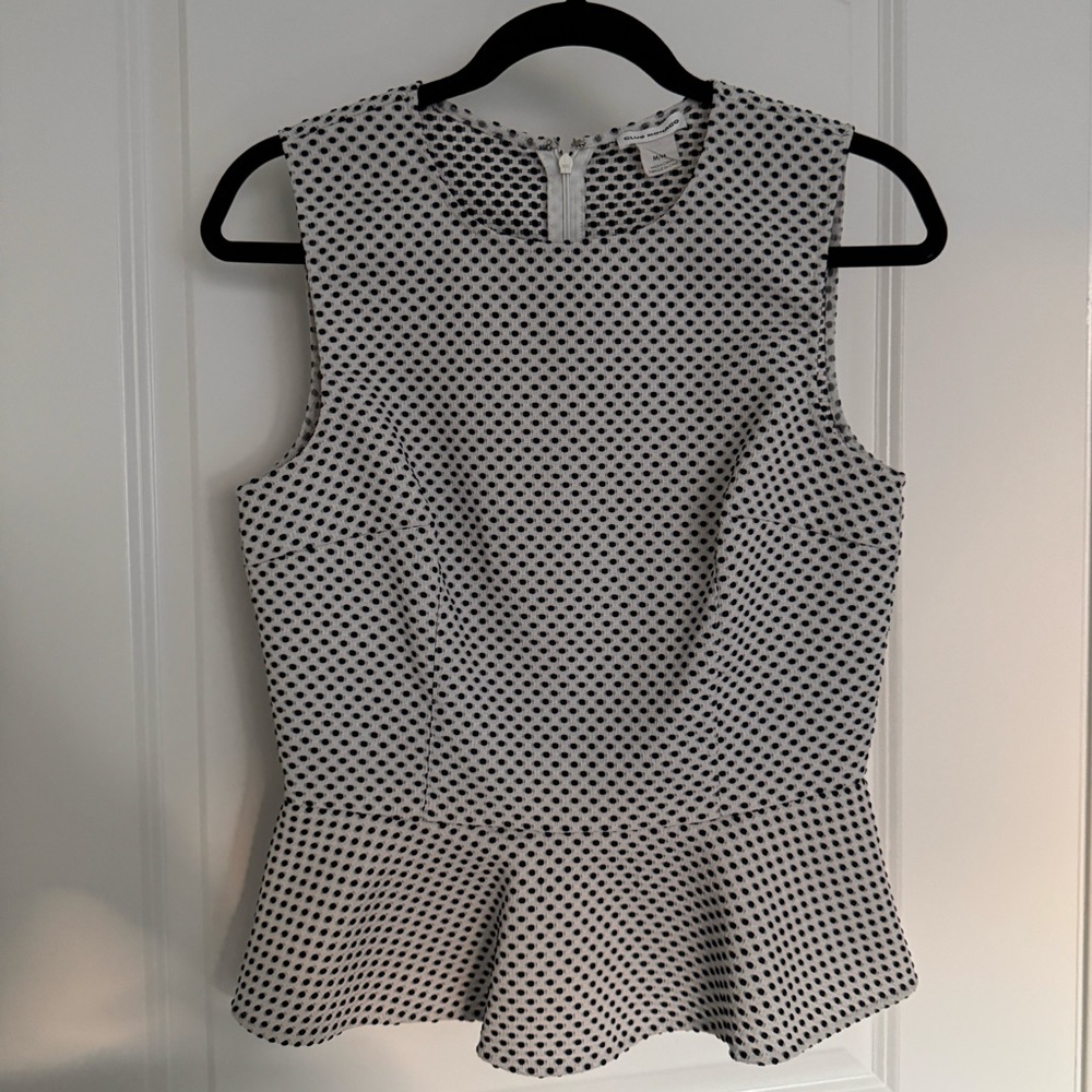 Club Monaco Peplum Polka Dot Sleeveless
